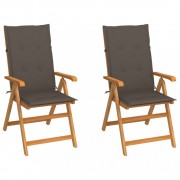 Záhradná stolička 2 ks teak / látka Dekorhome