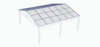 Hliníkový prístrešok na auto SOLAR ENERGO 6x6m s FVE 6,84 kW + batéria 6,2 kW