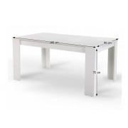 Jedálenský stôl 160x90 TOMY NEW biela