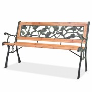 Záhradná lavica jedľové drevo / kov Dekorhome
