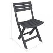 Skladací bistro set 3 ks antracit Dekorhome