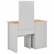 Toaletný stolík s taburetom sivá / hnedá Dekorhome