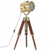 Stojaca lampa kov / drevo Dekorhome