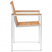 Záhradná stolička 2 ks teak / látka Dekorhome