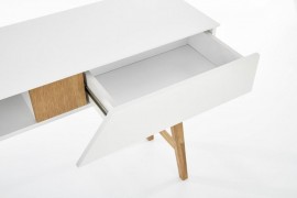 Konzolový stolík KN1 biela / prírodná