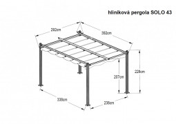 Hliníková pergola so zaťahovacou strechou 3,92 x 2,92 m Dekorhome