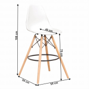 Barové stoličky 6ks CARBRY 2 NEW biela / buk
