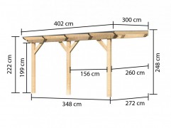 Drevená pergola CLASSIC 2B 402x300 cm Dekorhome