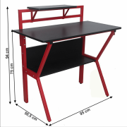 PC stôl TABER čierna / červená