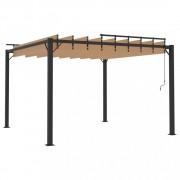 Pergola s lamelovou strechou 3 x 3 m hliník / látka Dekorhome