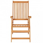 Skladacia záhradná stolička s poduškami teak / látka Dekorhome