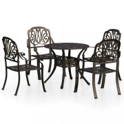 Záhradný bistro set 5 ks liaty hliník Dekorhome