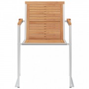Záhradná stolička 2 ks teak / látka Dekorhome