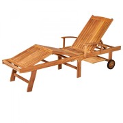 Záhradné ležadlo polohovacie D9044 teak Dekorhome