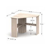 Počítačový stôl RONY NEW rohový dub sonoma
