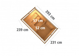 Vonkajšia fínska sauna s predsieňou 393 x 231 cm Dekorhome