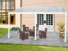 Hliníková pergola 4,34 x 3 m biela / polykarbonát Dekorhome