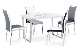 Jedálenský stôl AT-2077 WT biela / chróm