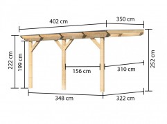 Drevená pergola CLASSIC 3B 402x350 cm Dekorhome