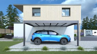 Kovový prístrešok / carport k stene 315 x 502 cm Dekorhome