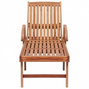 Záhradné lehátko masívny teak / látka Dekorhome