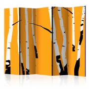 Paraván Birches on the orange background Dekorhome