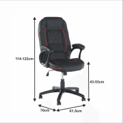 Kancelárske kreslo PORSHE NEW čierna / červená