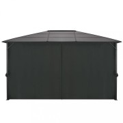 Záhradný altánok so závesmi 4 x 3 m čierna Dekorhome