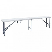 Skladacie záhradné lavice 2 ks 180 cm biela Dekorhome