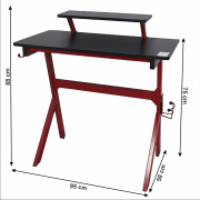 PC stôl LATIF čierna / červená