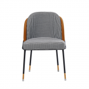Jedálenská stolička KIRNA hnedá / čiernobiely vzor