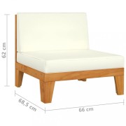 Záhradná pohovka 3ks akácie / látka Dekorhome