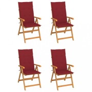 Záhradná stolička 4 ks teak / látka Dekorhome