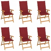 Záhradná stolička 6 ks teak / látka Dekorhome