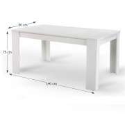 Jedálenský stôl 140x80 TOMY NEW biela