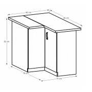 Spodná skrinka rohová D90N SICILIA