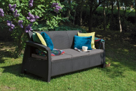 Záhradná pohovka CORFU LOVE SEAT MAX plast / látka