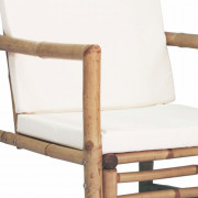 Záhradné stoličky 2 ks bambus / biela