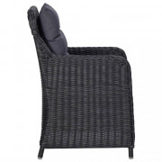 Záhradný bistro set 3 ks čierna / sivá Dekorhome