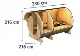 Vonkajšia fínska sudové sauna 216 x 330 cm Dekorhome