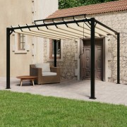 Pergola s lamelovou strechou 3 x 3 m hliník / látka Dekorhome