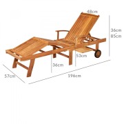 Záhradné ležadlo polohovacie D9044 teak Dekorhome