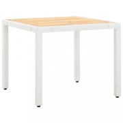 Záhradný jedálenský set 5 ks biela / hnedá / čierna Dekorhome
