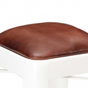 Barové stoličky 4ks pravá koža / oceľ Dekorhome