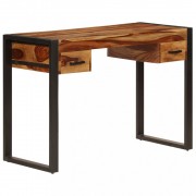 Písací stôl s 2 zásuvkami masívne drevo / oceľ Dekorhome
