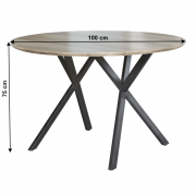 Jedálenský stôl AKTON dub sivý / čierna