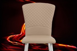 Jedálenská stolička HC-666 CAP cappuccino / brúsený nerez