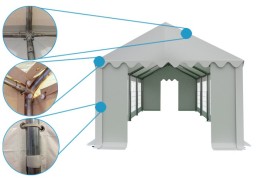 Záhradný párty stan 3x8m biela EKONOMY