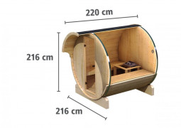 Vonkajšia fínska sudové sauna 216 x 220 cm Dekorhome