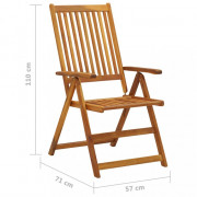 Záhradný jedálenský set 9 ks hnedá Dekorhome